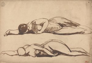 Schetsen van een Neergevallen Vrouw